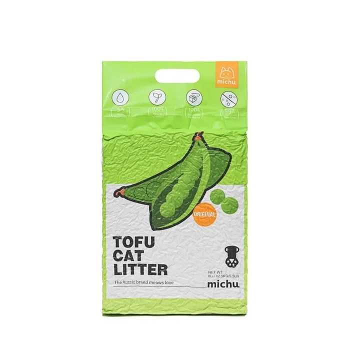 Michu Tofu Cat Litter Natural Clumping Tofu Cat Litter, Fast Clumping And Easily Scoop-Able 5.5Lb/88Oz 5 Scents (Original, 12 Pa